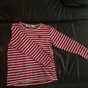 CDG red and white king sleeve